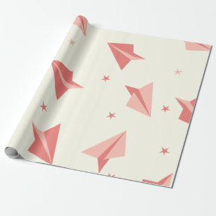 Cute Pastel Aeroplane Pattern Gift Wrapping Paper