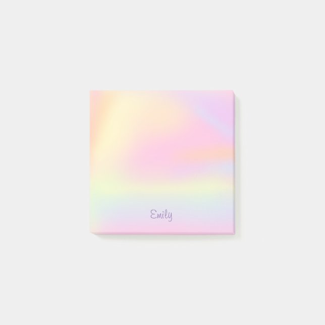 Cute Pastel Aesthetic Pink Rainbow Coloured 3x3 Post-it Notes (Front)