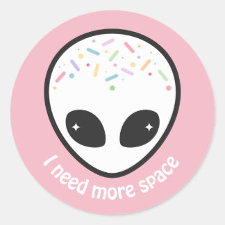 Cute Pastel Alien Head Classic Round Sticker