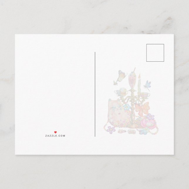 Cute Pastel Announcement Postcard (Back)