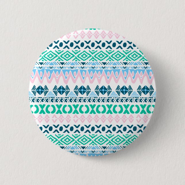 Cute pastel art patterns 6 cm round badge (Front)