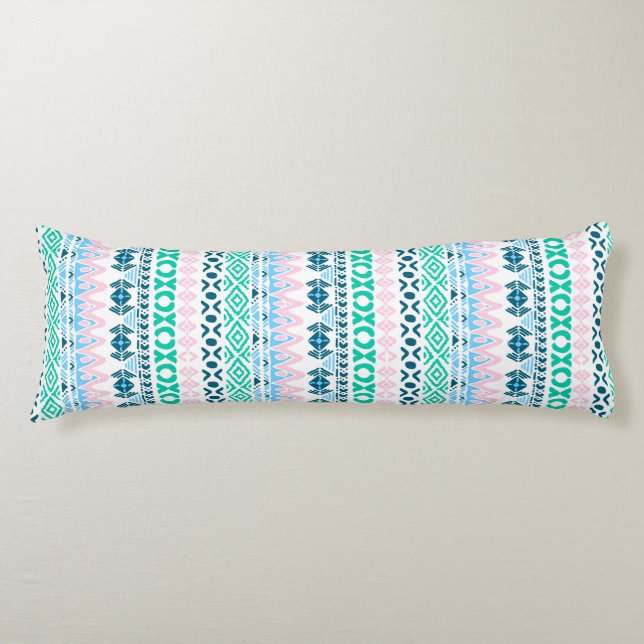 Cute pastel art patterns body cushion (Front)