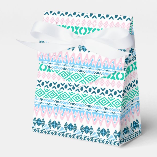 Cute pastel art patterns favour box (Front Side)