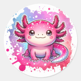Cute Pastel Axolotl New Design  Classic Round Sticker