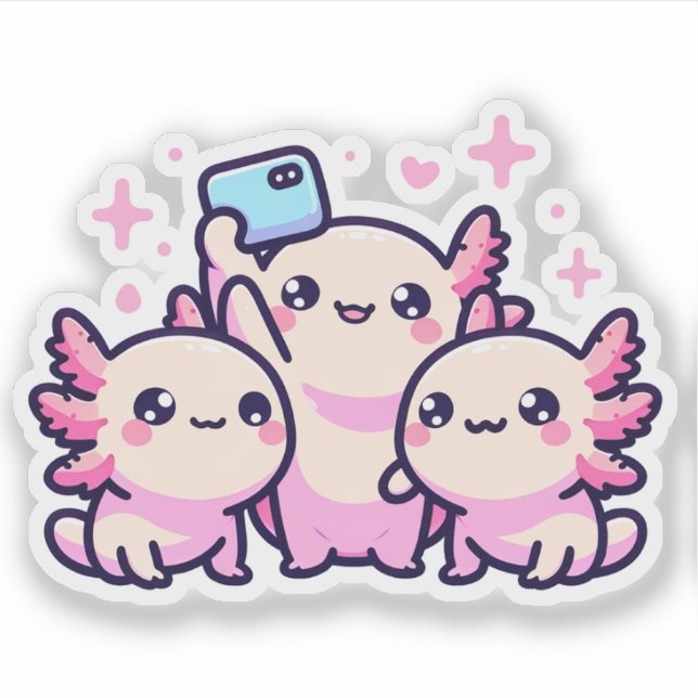  Cute Pastel Axolotls New Designs Selfie Vinyl  (Front)