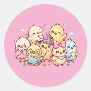 Cute Pastel Baby Chicks Sticker Sheet
