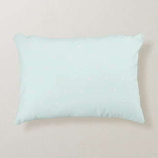 Cute pastel background Polka dots Nursery Blue Decorative Cushion