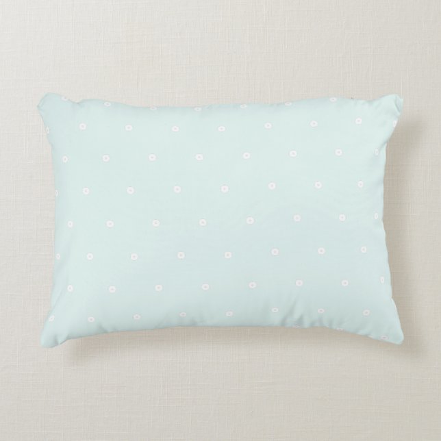 Cute pastel background Polka dots Nursery Blue Decorative Cushion (Front)
