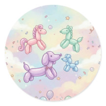 Cute Pastel Balloon Animal Birthday Girl