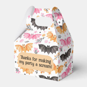 Cute Pastel Bats Halloween and Florals Favour Box