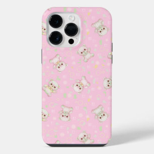 Cute Pastel Bear and Geometric Shapes Seamless  iPhone 14 Pro Max Case