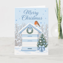 Cute Pastel Beehive Christmas Scene