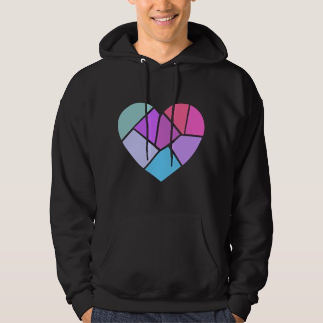 Cute Pastel Big Heart Hoodie (Front)