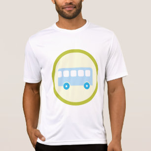 Cute Pastel Blue School Bus Icon T-Shirt