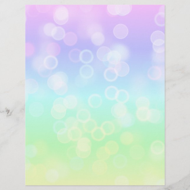 Cute Pastel Bokeh Gradient Scrapbook Paper (Front)