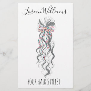 Cute Pastel Bride Wavy Hairstyle Hair Salon Floral Flyer