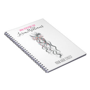 Cute Pastel Bride Wavy Hairstyle Hair Salon Floral Spiral Notebook
