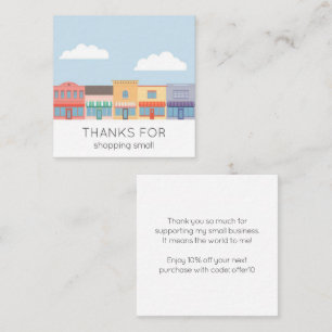 Cute Pastel Buildings Modern Discount Card