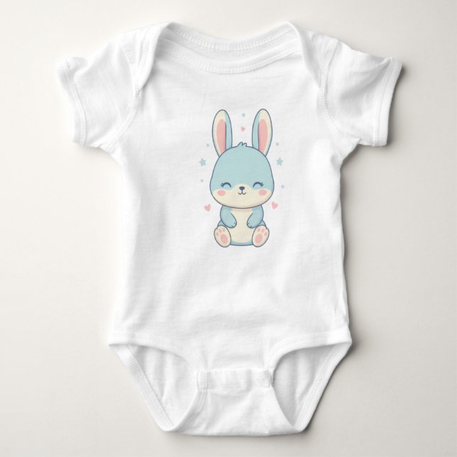 Cute Pastel Bunny Baby Onesie (Front)