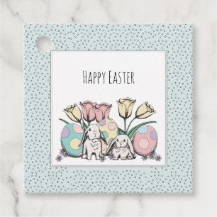Cute Pastel Bunny Easter Basket  or Happy Easter Favour Tags