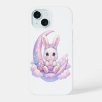 Cute Pastel Bunny iPhone Case – Moon Aesthetic