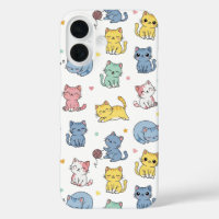 Cute Pastel Cartoon Cats Pattern Phone Case