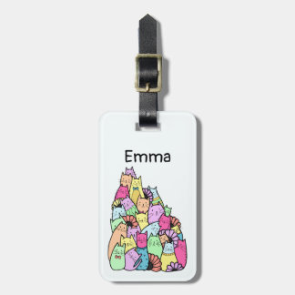 Cute Pastel Cat Bag Tag