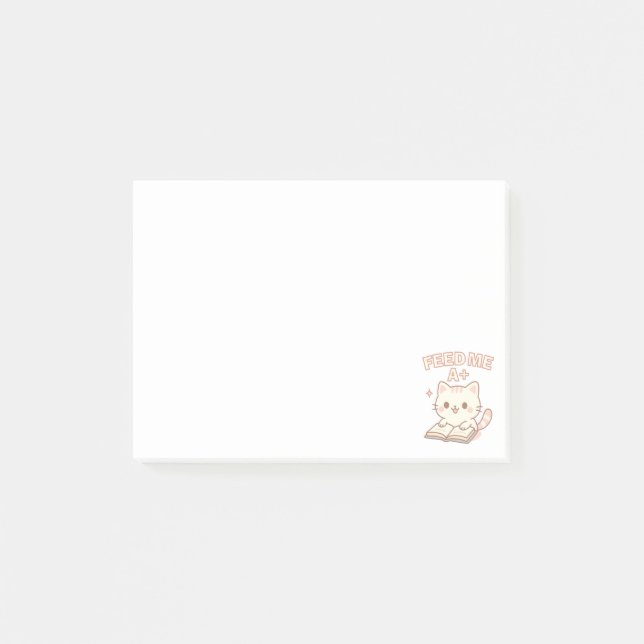 Cute Pastel Cat Book Post-it Notes (Front)