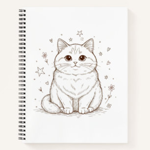 Cute Pastel Cat Spiral Notebook