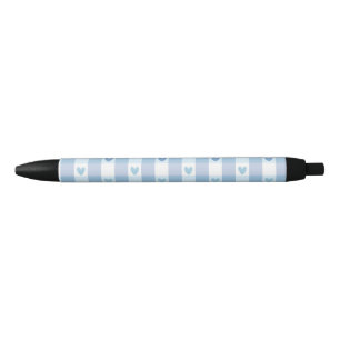 Cute Pastel Chequered Love Design Black Ink Pen