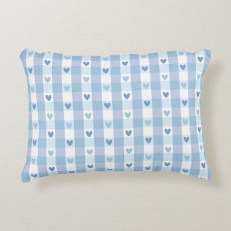 Cute Pastel Chequered Love Design Decorative Cushion
