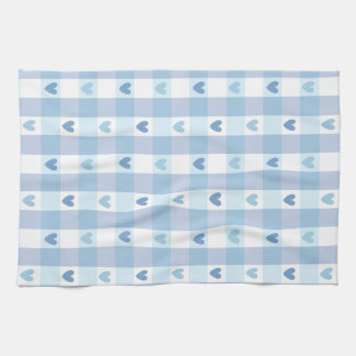 Cute Pastel Chequered Love Design Tea Towel