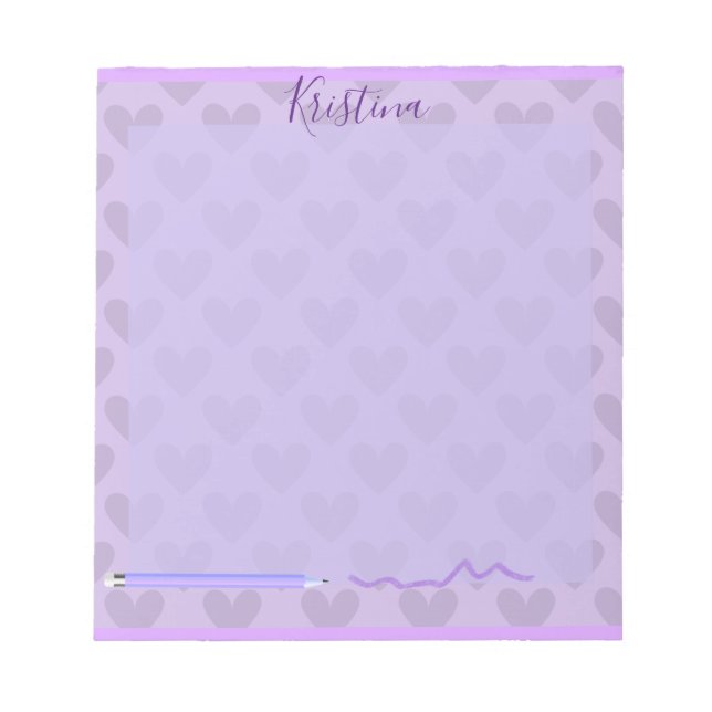 Cute Pastel Chic Lavender Personalized Notepad (Front)