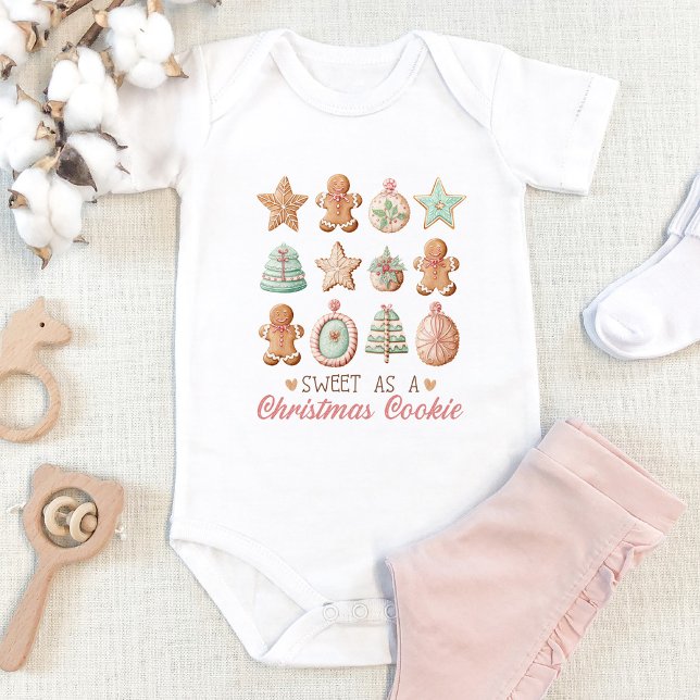 Cute Pastel Christmas Cookie Baby Bodysuit (Creator Uploaded)