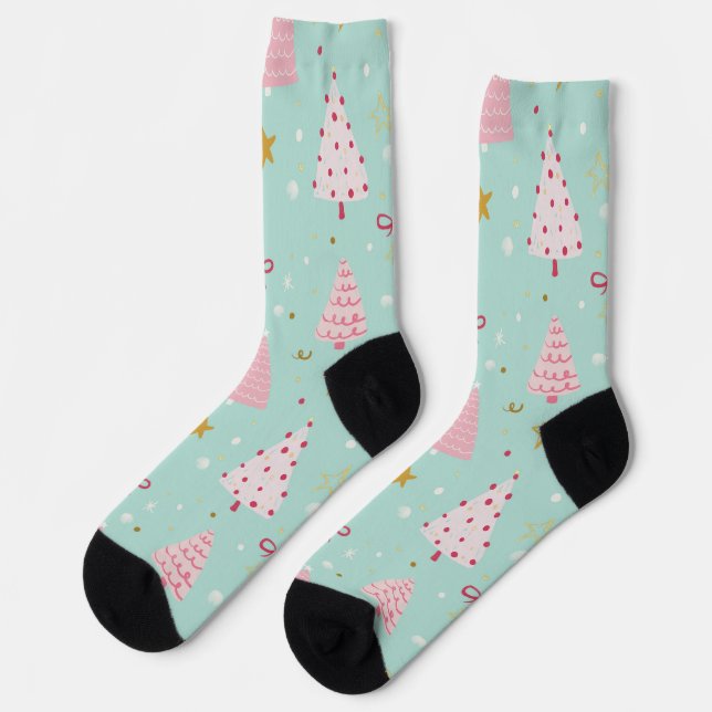 Cute Pastel Christmas Socks (Left)