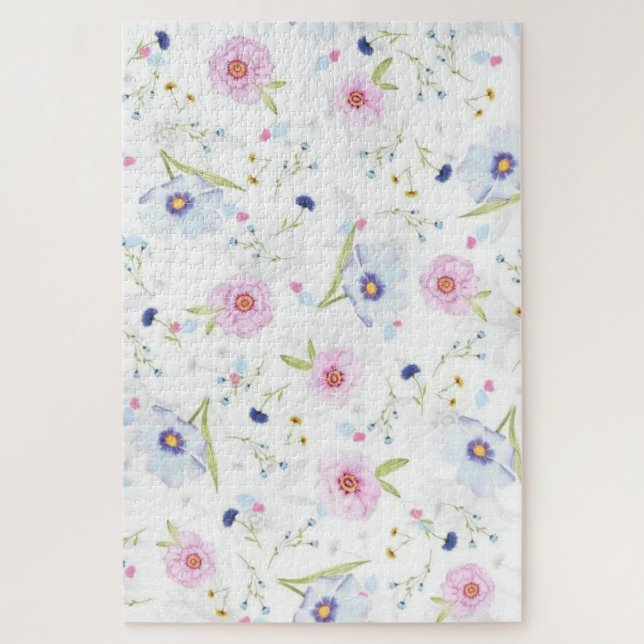 Cute Pastel Colors Floral Puzzles  (Vertical)