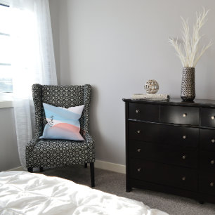 Cute pastel colour blue coral name Throw Pillow