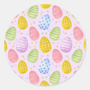 Cute Pastel Colour Easter Eggs    Classic Round Sticker