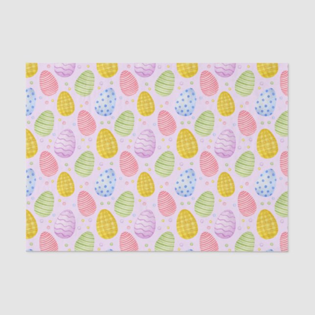 Cute Pastel Colour Easter Eggs   Tissue Paper (Front)