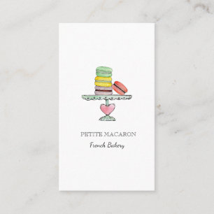 Cute Pastel coloured Macarons bakery  business car Card