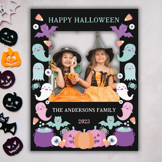 Cute pastel colours halloween photo card (Creator Uploaded)