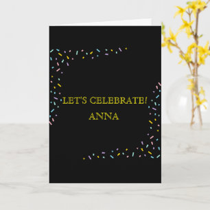 Cute Pastel Confetti Frame Celebration Gift Card