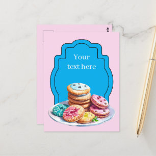 Cute Pastel cookies add text Business  Postcard