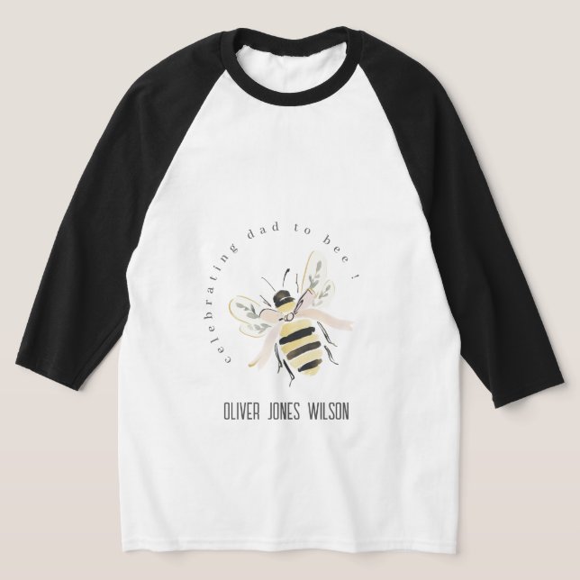 Cute Pastel Dad To Bee Neutral Baby Shower T-Shirt (Laydown)