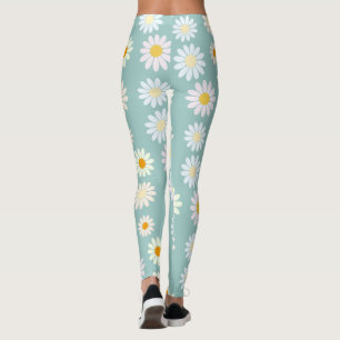 Cute Pastel Daisy Flowers Floral girly  Leggings