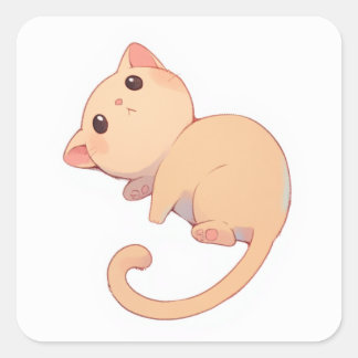 Cute Pastel Design Square Sticker
