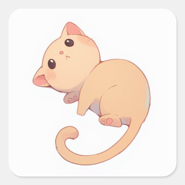 Cute Pastel Design Square Sticker (Front)