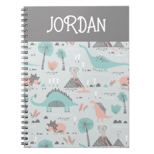 Cute Pastel Dinosaur Pattern Notebook