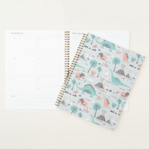 Cute Pastel Dinosaur Pattern Planner