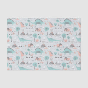 Cute Pastel Dinosaur Pattern Tissue Paper